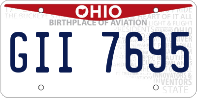OH license plate GII7695