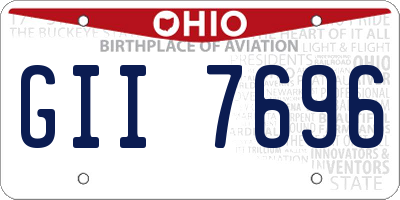 OH license plate GII7696