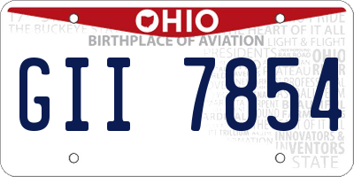 OH license plate GII7854
