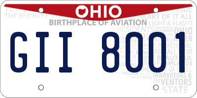 OH license plate GII8001