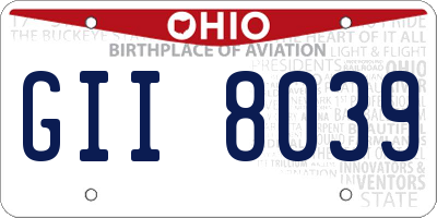 OH license plate GII8039