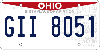 OH license plate GII8051