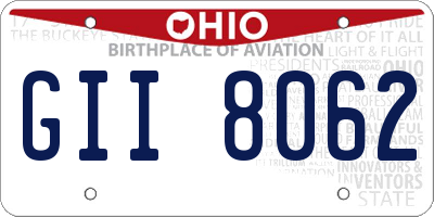 OH license plate GII8062