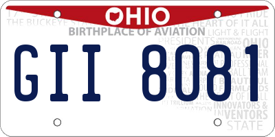 OH license plate GII8081