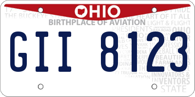 OH license plate GII8123
