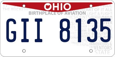 OH license plate GII8135
