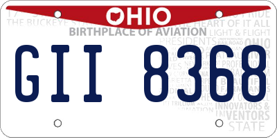 OH license plate GII8368