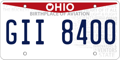 OH license plate GII8400