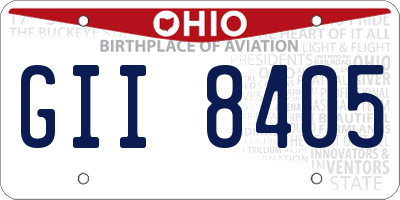 OH license plate GII8405