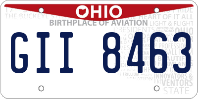 OH license plate GII8463