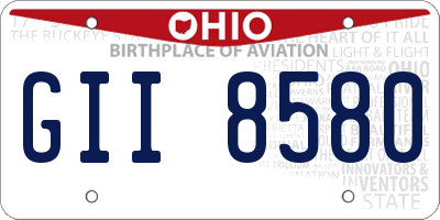OH license plate GII8580