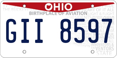 OH license plate GII8597