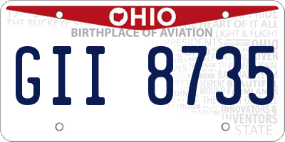 OH license plate GII8735