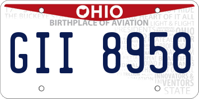 OH license plate GII8958