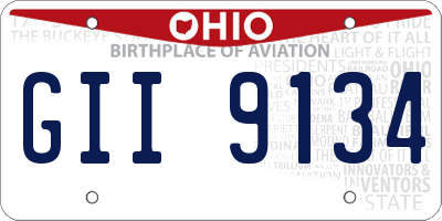 OH license plate GII9134