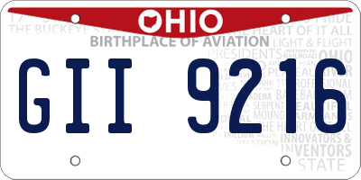 OH license plate GII9216