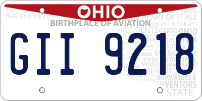 OH license plate GII9218