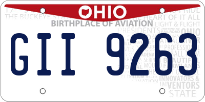 OH license plate GII9263