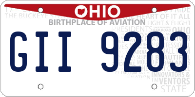 OH license plate GII9283