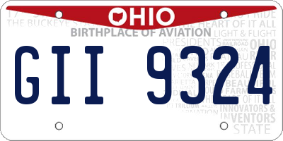 OH license plate GII9324