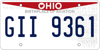 OH license plate GII9361