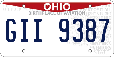 OH license plate GII9387