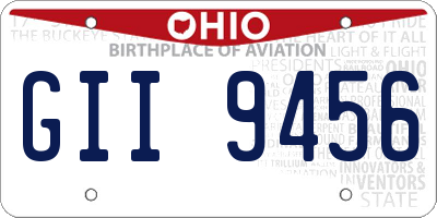 OH license plate GII9456