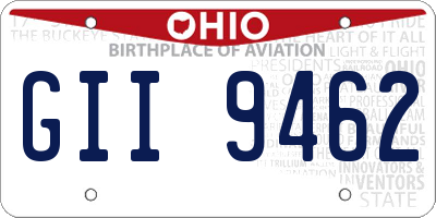 OH license plate GII9462