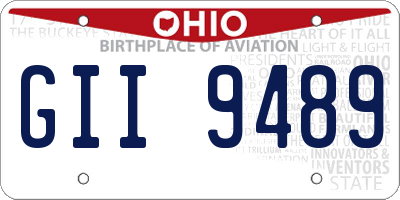 OH license plate GII9489