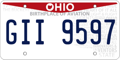 OH license plate GII9597