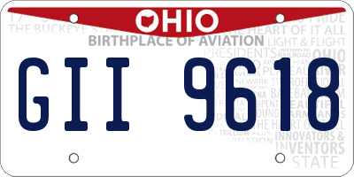 OH license plate GII9618