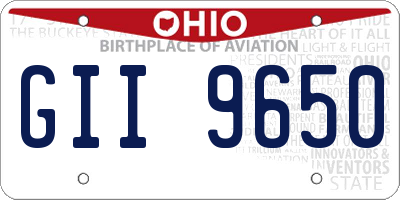 OH license plate GII9650