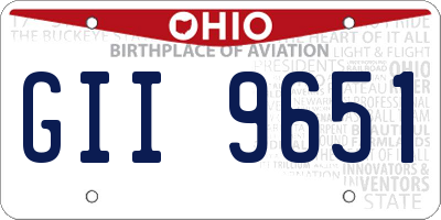 OH license plate GII9651