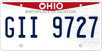 OH license plate GII9727