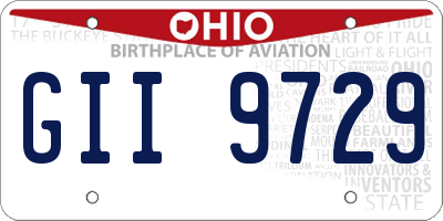 OH license plate GII9729