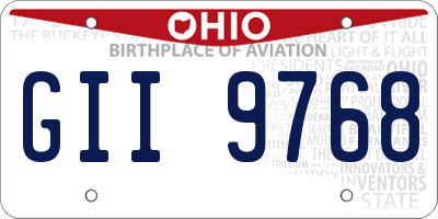 OH license plate GII9768