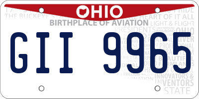 OH license plate GII9965