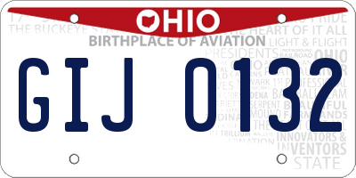 OH license plate GIJ0132