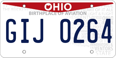 OH license plate GIJ0264
