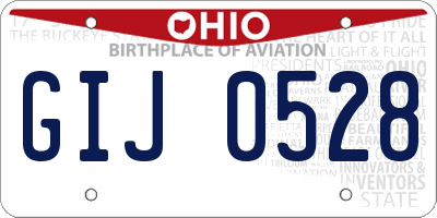 OH license plate GIJ0528