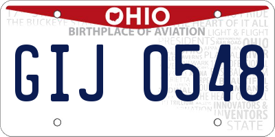 OH license plate GIJ0548