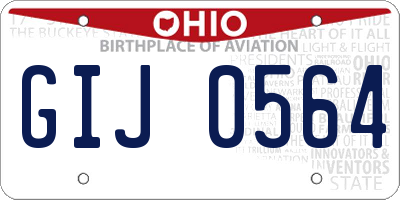 OH license plate GIJ0564