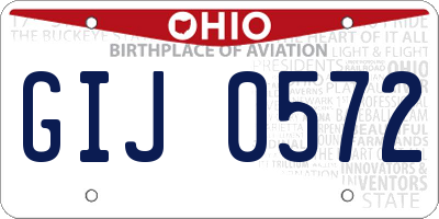 OH license plate GIJ0572