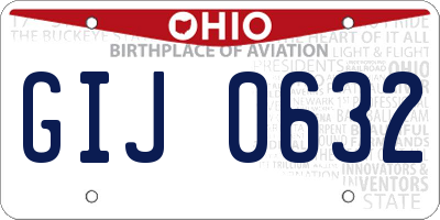 OH license plate GIJ0632