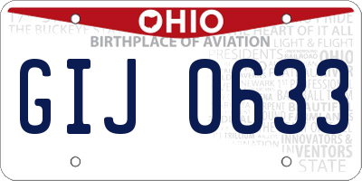 OH license plate GIJ0633