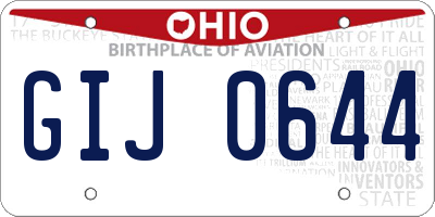 OH license plate GIJ0644