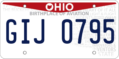 OH license plate GIJ0795
