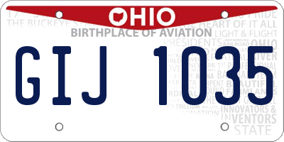 OH license plate GIJ1035