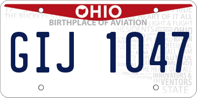 OH license plate GIJ1047