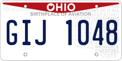 OH license plate GIJ1048